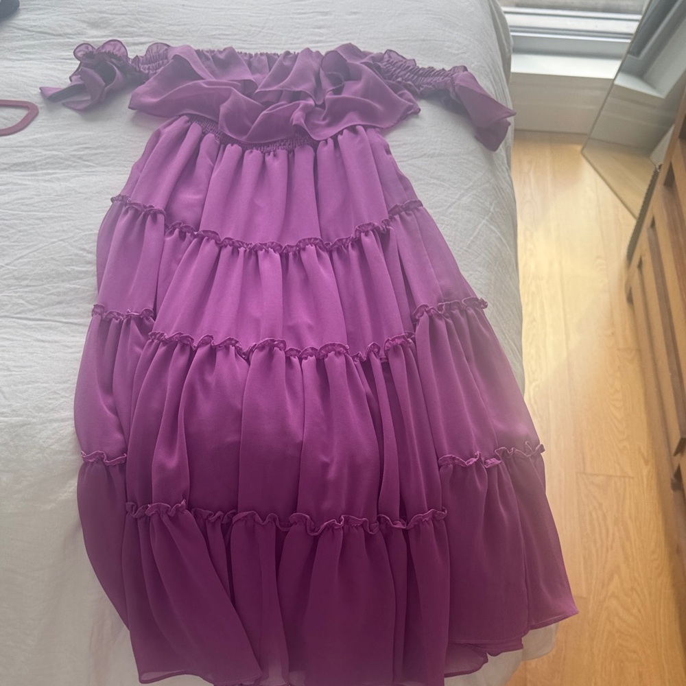 Misa Los Angeles Lilac Tiered  Dress tags on